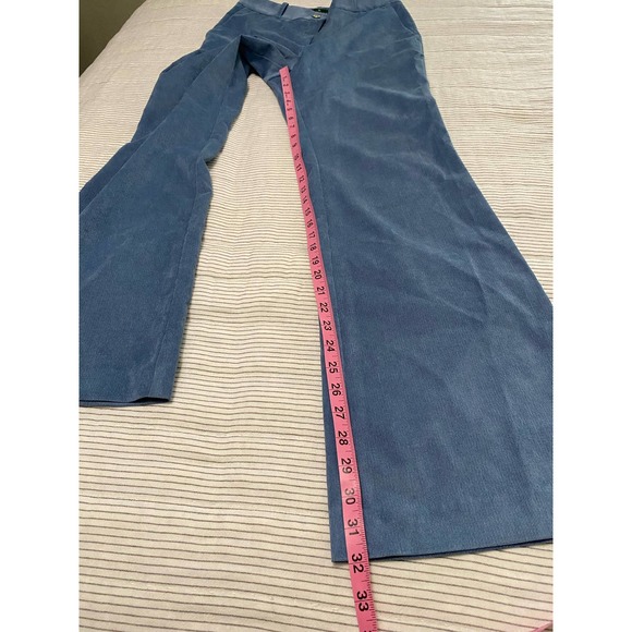 NWT Mustique Flared Fit Trousers Blue Corduroy Pants 36 6 - Picture 5 of 11